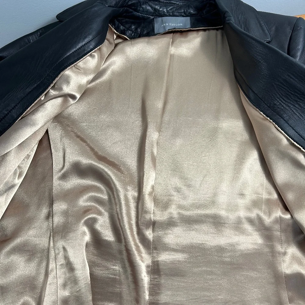 New Gorgeous Ann Taylor Leather Coat - Picture 11 of 12